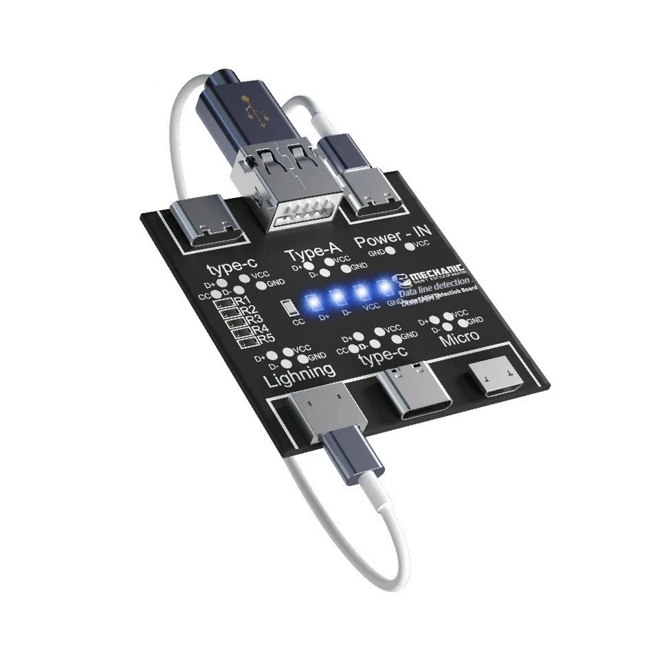 MECHANIC DT3 ON-OFF Data Cable Detection Board For iPhone Android Data Cable Type-C Micro Lightning Data Switching Test Board