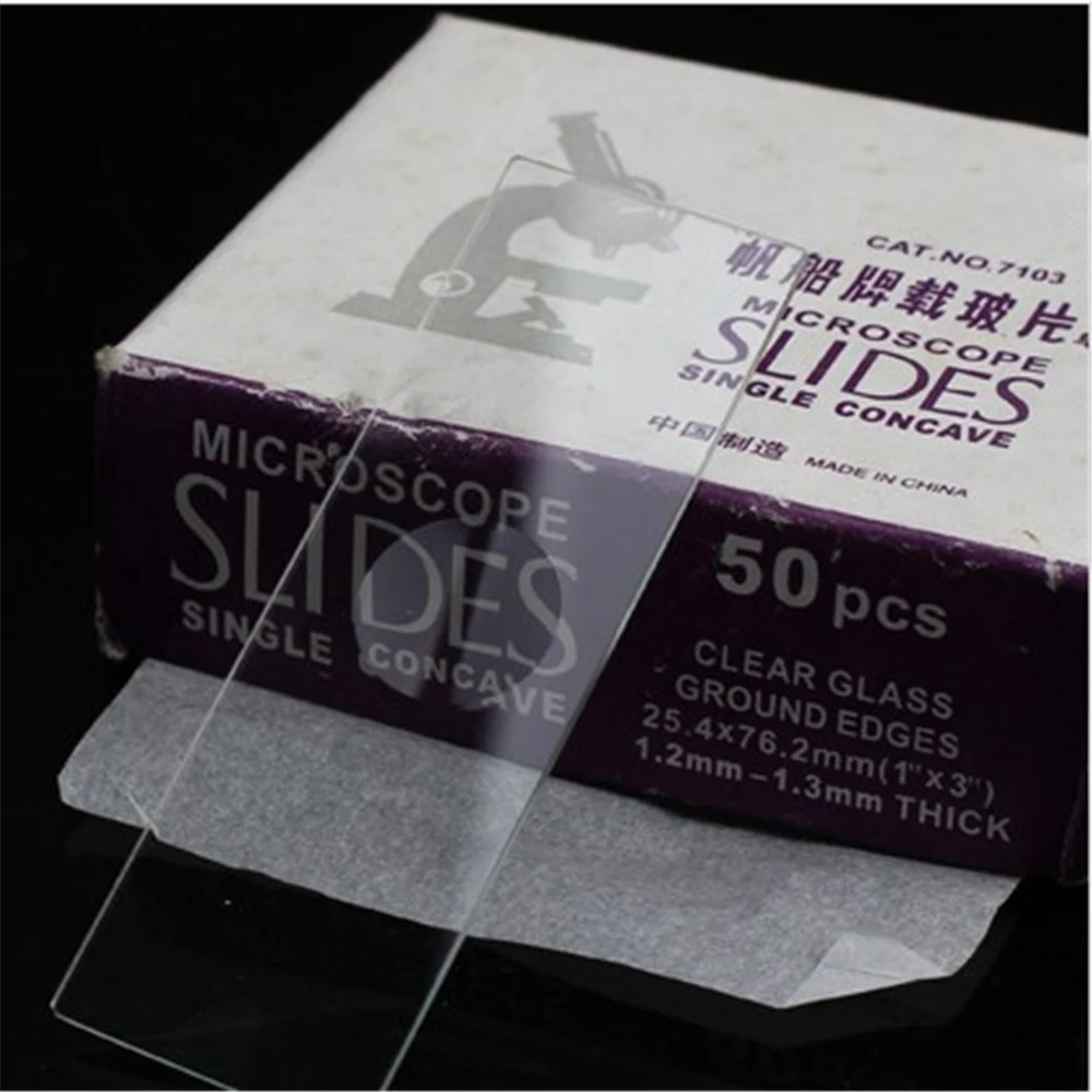 

50pcs Reusable 7103 Laboratorial single Concave Microscope Blank Glass slides 1"X3"(25.4X76.2),Thickness is 1-1.2MM