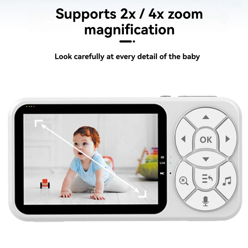 New 3.5in RGB Night Light Baby Monitor with Night Vision Temperature Detection Voice Intercom Baby Nanny Security Camera-A46I