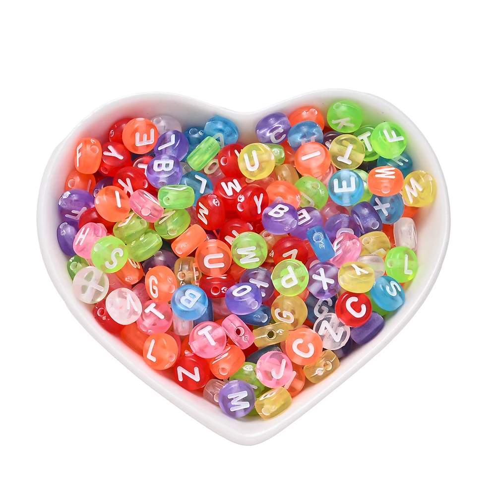 100-800 Stück Klare Acryl-Alphabetperlen Bunte Buchstaben-Abstandsperlen für Armbänder, Halsketten, Schmuck, DIY-Bastelzubehör – Detail 6
