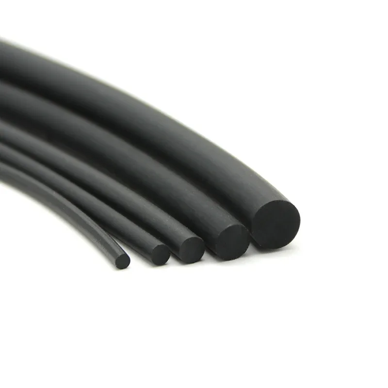 1/2/5M Black Fluorine Rubber Solid Strip Dia 2mm - 22mm FKM O-Ring Fluororubber Round Strips Not Foaming Viton Bar Sealing Strip
