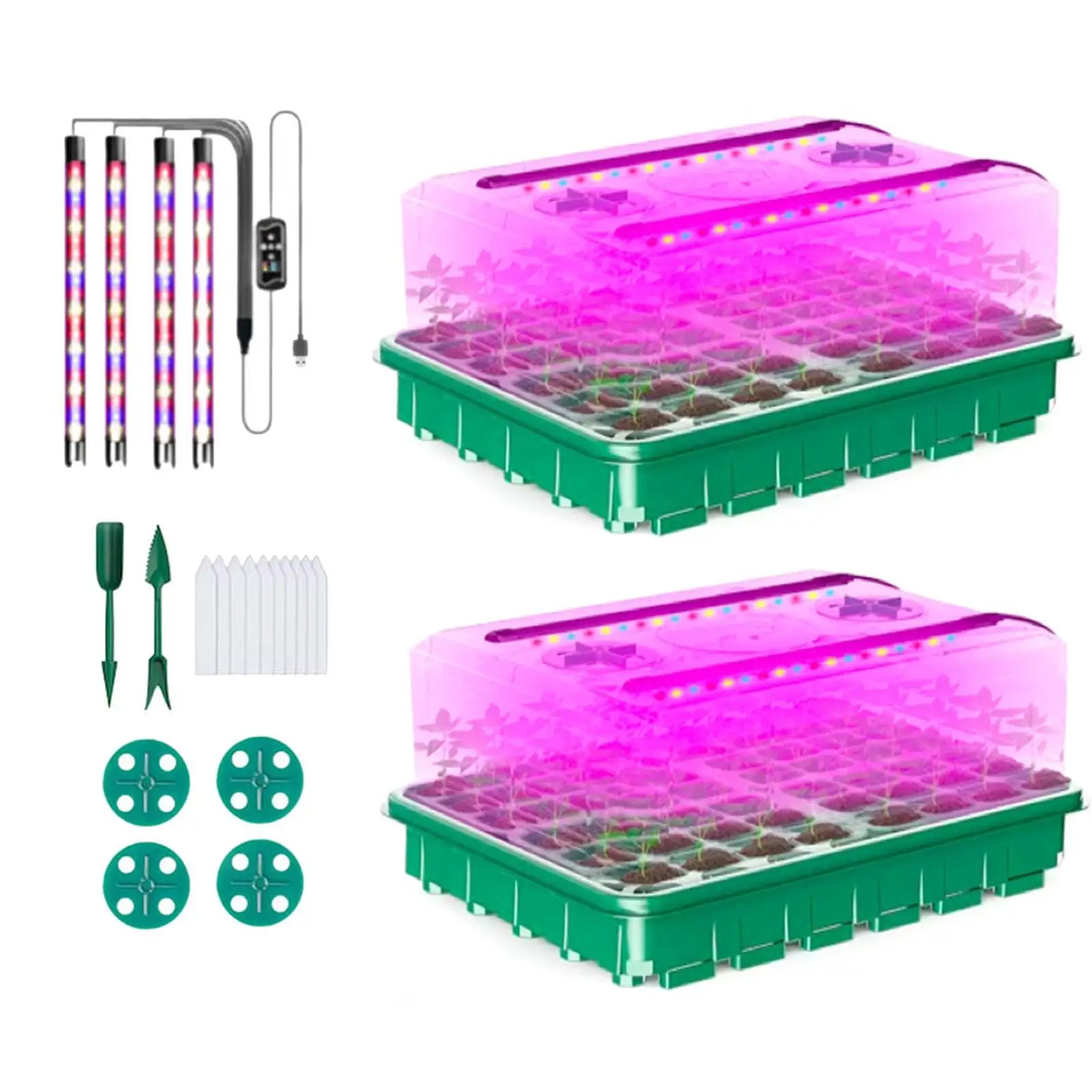 

Seed Starter Tray Plant Growing Tray Germination Trays with Grow Light Plant Tray for Wheatgrass Growing Microgreens Seedling