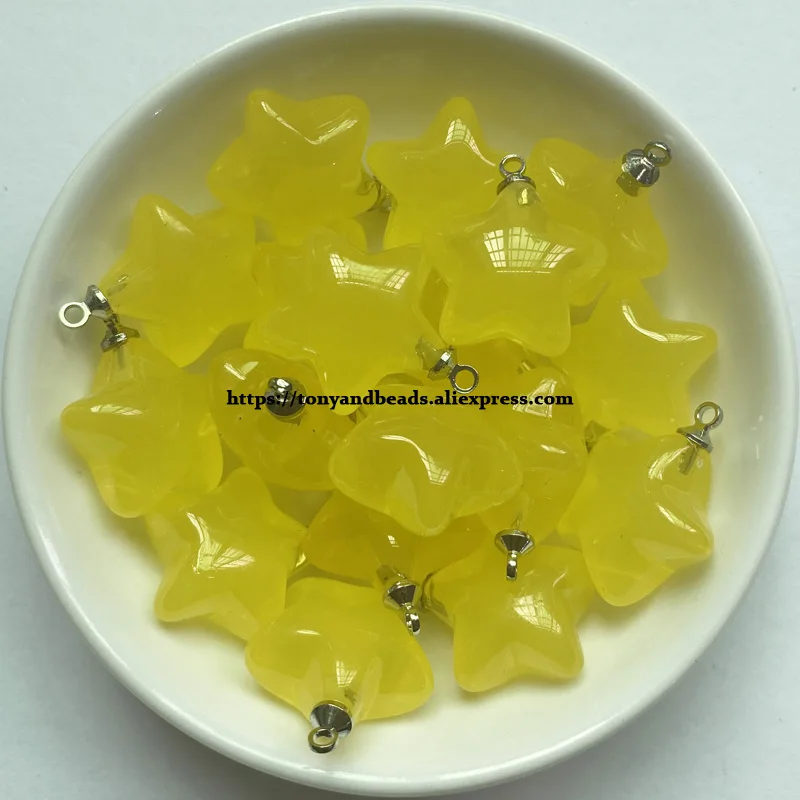 (1 lot = 10pcs )Star Shape Candys Color Acrylic Small Pendant Size 18mm 7 Colors For Jewelry Making DIY