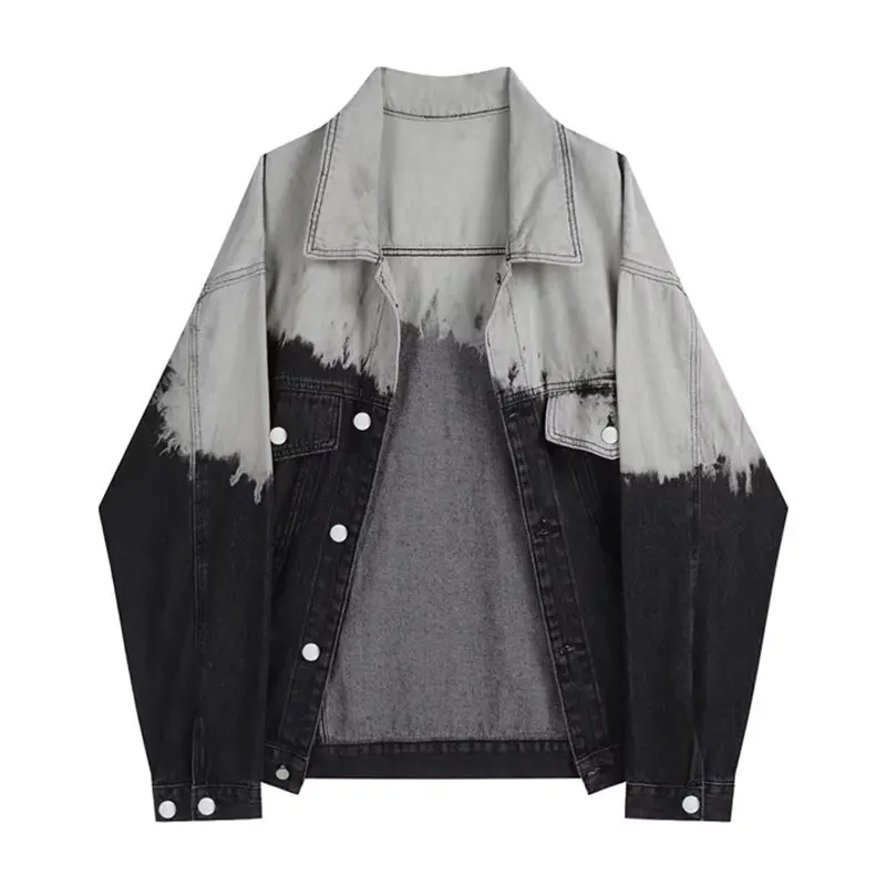 

Мужская джинсовая куртка Waed: модная рабочая одежда в американском стиле, свободный крой, на пуговицах, однотонная, весна-осень