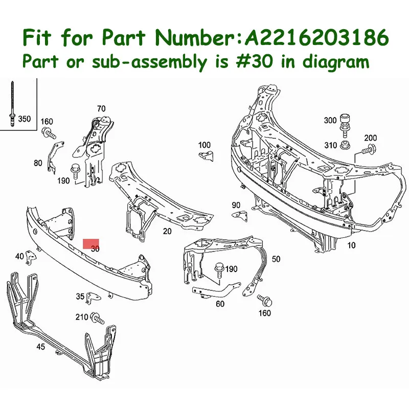 تعزيز المصد لمرسيدس S-CLASS W221 S280 S300 S350 S450 S500 2007-2013 المصد الأمامي تعزيز كروس ميمبر كراش بار #6