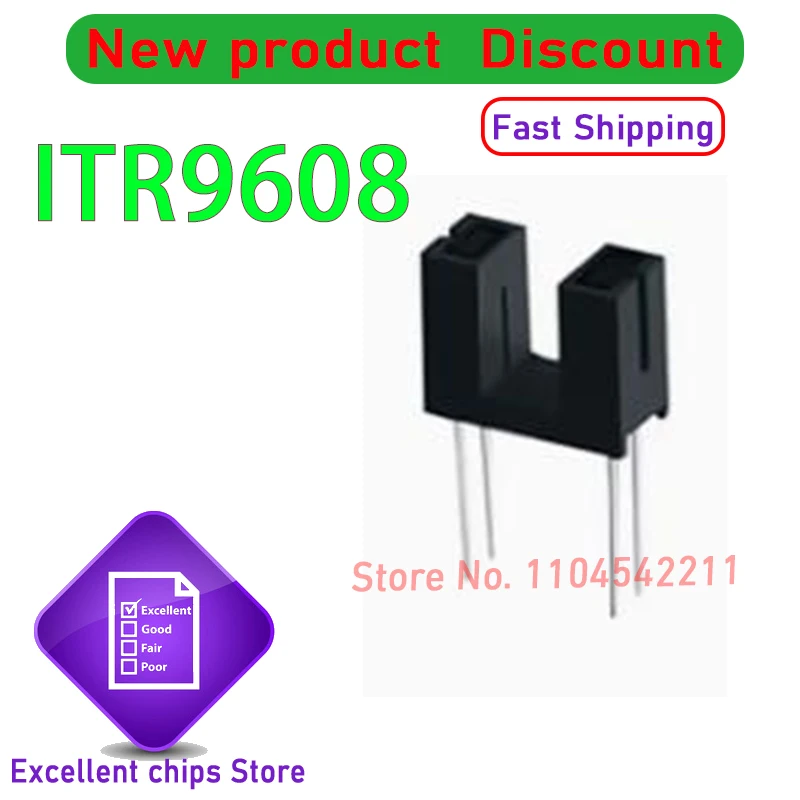 100pcs/lot ITR9608 ITR-9608 DIP-4  U-shaped groove photoelectric switch New original