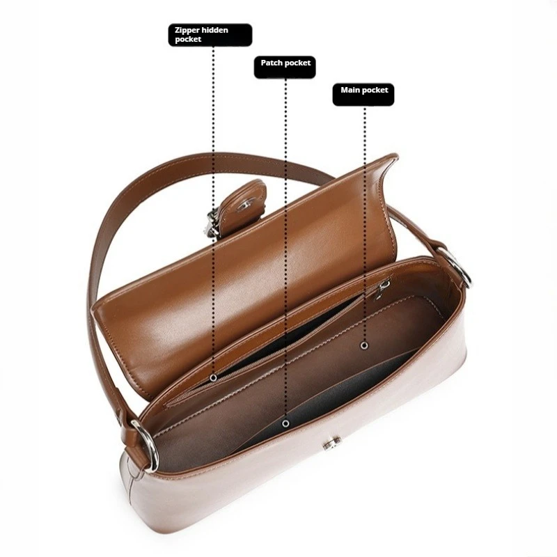 Timeless Minimalist Everyday Crossbody Shoulder Bag for Women Genuine Leather Vegetable Tanned Adjustable Strap Luxury Handbag