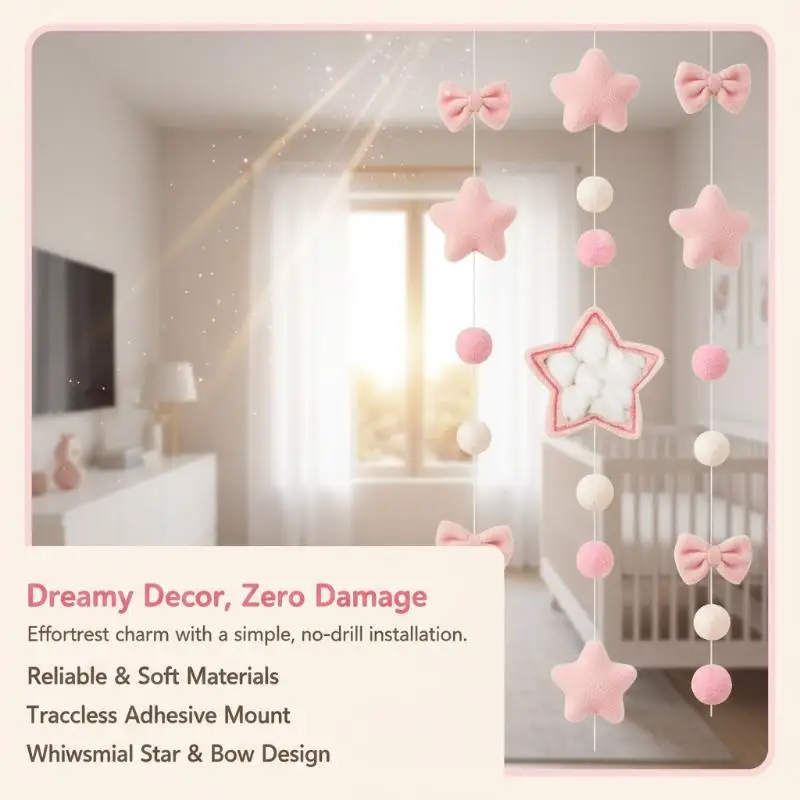 Pink Plush Heart Hanging Ornaments 26Pcs Soft Fluffy Decor with Free Strings for Photo Props Wedding Party Decoration