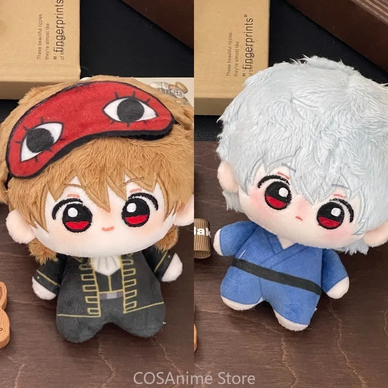 Sakata Gintoki Okita Sougo 10CM Anime Cosplay Printed Cotton Doll Nunu Body Plushie Plush Stuffed Pendant Gift