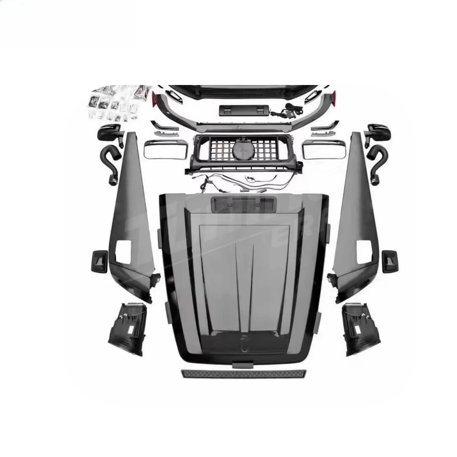 Kit corpo in fibra di carbonio a secco stile B G900 R per Classe G W463 2002-2018 Nuovo paraurti anteriore posteriore cofano motore aggiornamento esterno