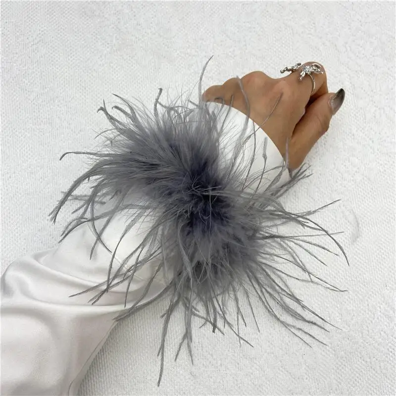 Straußenfedern Manschettenarmband für Damen Accessoires Modeschmuck Armbänder Brautjungfern Geschenk Schmuck Federn Manschetten-Fußkettchen – Detail 17