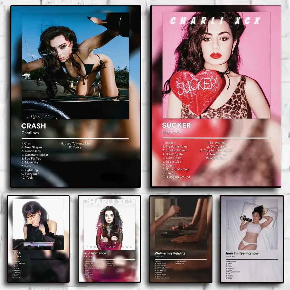 Singer C-Charli XCX Poster Modern  Wall Art Aesthetic Minimalist Bedroom Decor Cafe Home Gift