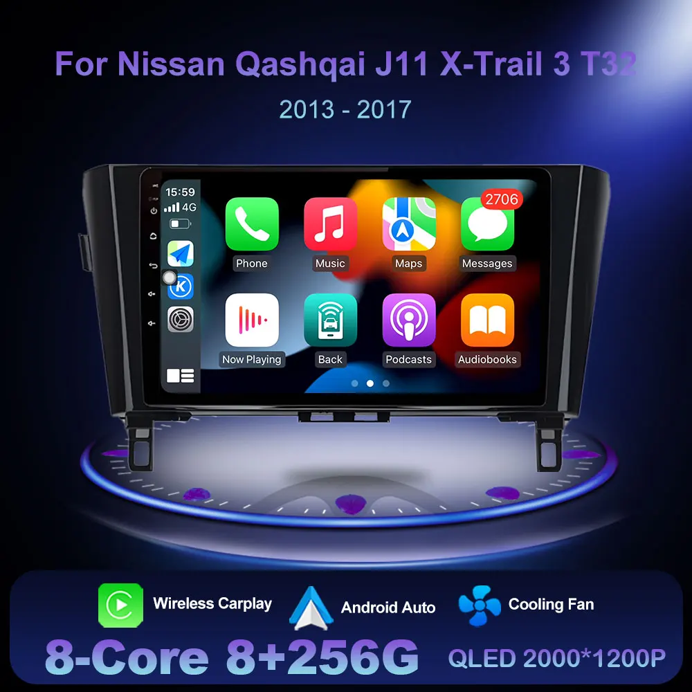 

Car Multimedia Radio Player for Nissan Qashqai J11 X-Trail 3 T32 2013-2017 Android Intelligent System GPS Navi Auto 10.1 inch BT