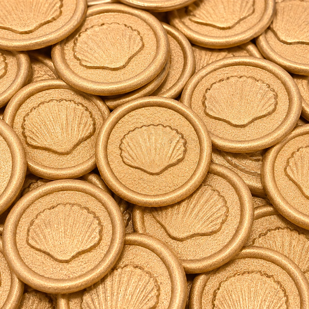 20pcs Embossed Shell Wax Seal Stickers, Self-Adhesive Stamp Stickers, Wedding Invitation Envelope Seal Stickers Gift Wrapping