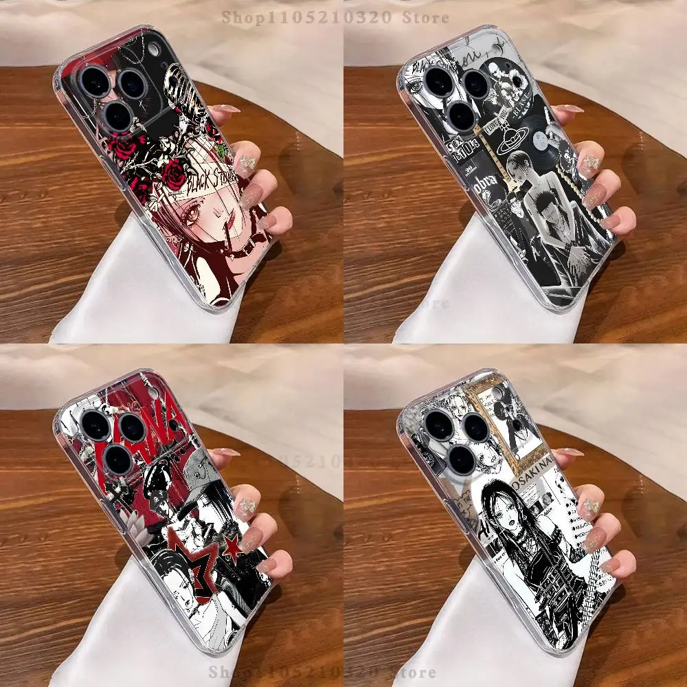

N-Nana Osaki Anime Phone Case For iPhone 17,16,15,14,13,12,11 Pro,Max,Plus,XR,Mini,E Clear Full-coverage Soft Cover