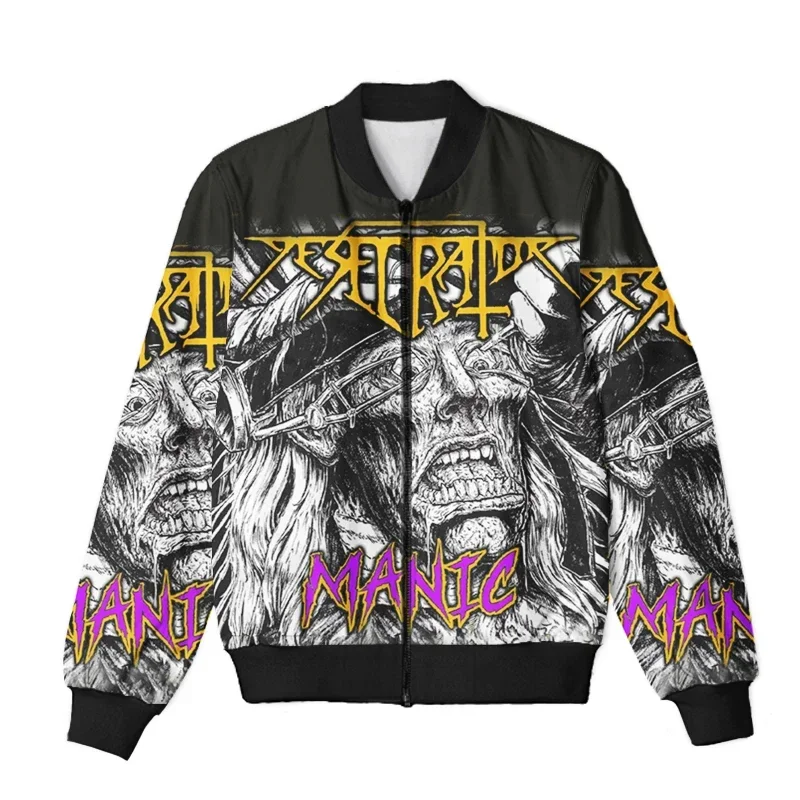 CAVVING 3D Printed  Desecrator BAND Zipper Bomber Jackets Men Overcoat Mens Coat Zip Up Jackets for Women/Men