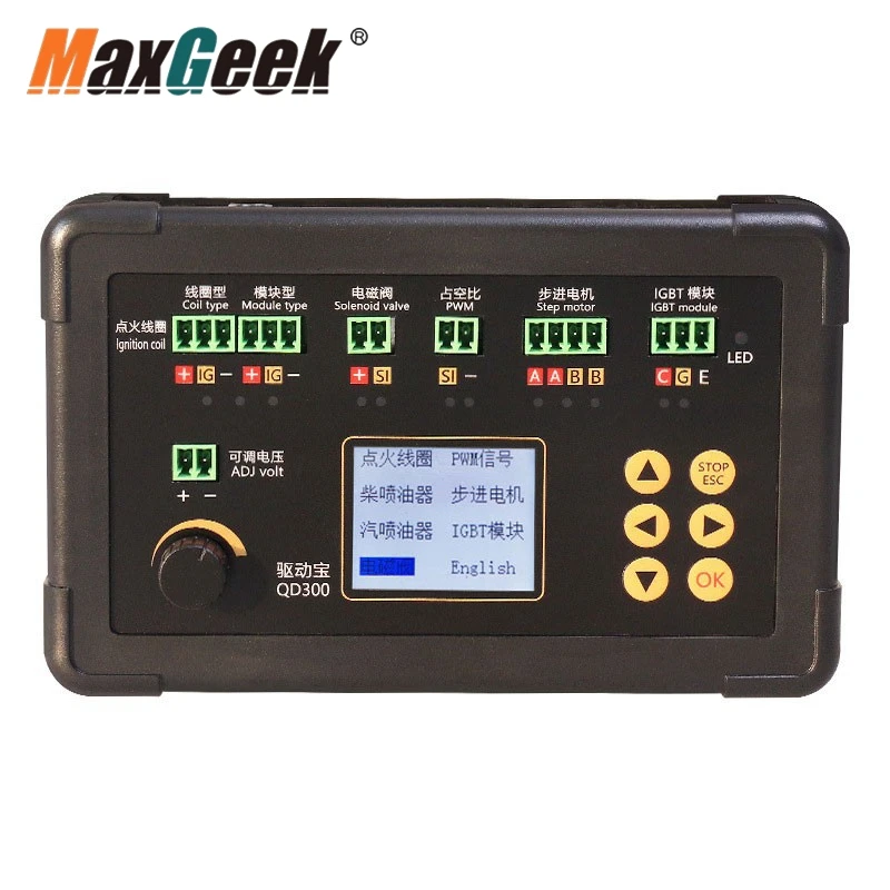 

Maxgeek QDB-3A Automobile Actuator Tester High Voltage Ignition Coil Injector Solenoid Valve Stepper Motor Detector