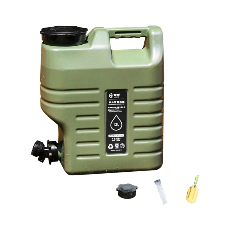 3.2 Gallon (12L) With Faucet Water Container - Portable Camping Water Tank Water Jug Durable Easy Install