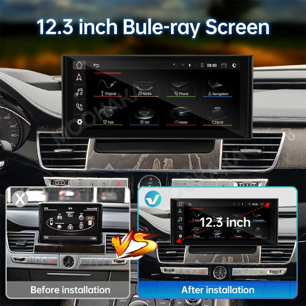 12.3'' Car Radio Android 13 For Audi A8 S8 D4 3G 2010-2017 GPS Automotive Multimedia Player Stereo Screen Carplay Video Recorder