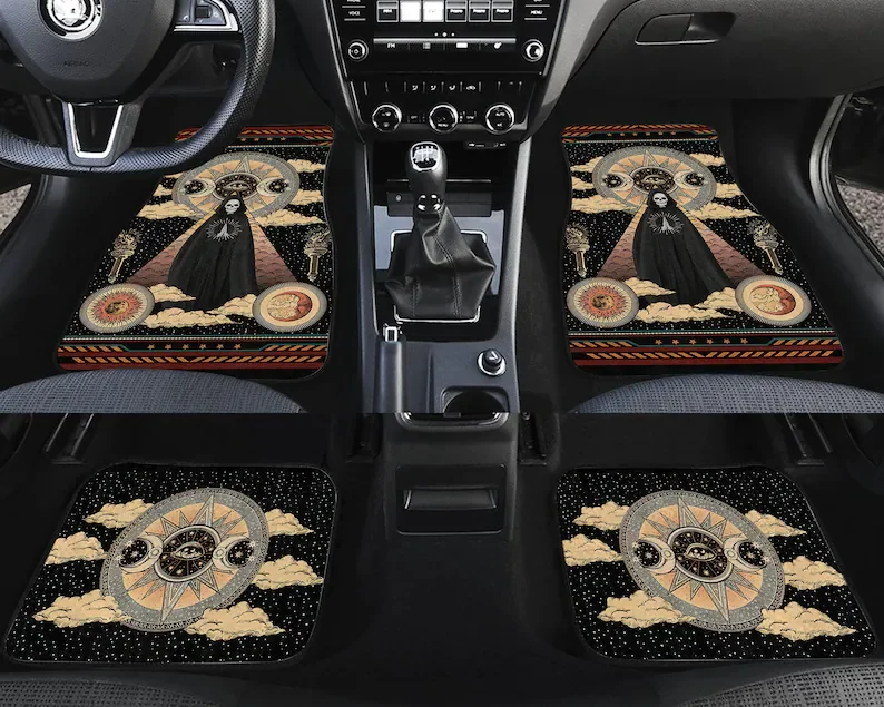 

Skull Car Mat, Moon Sun Mat, Celestial Floor Car Mat, Wizard Floor Car Mat Floor Car Mat, Personalized Car Mat, Car Accessories,