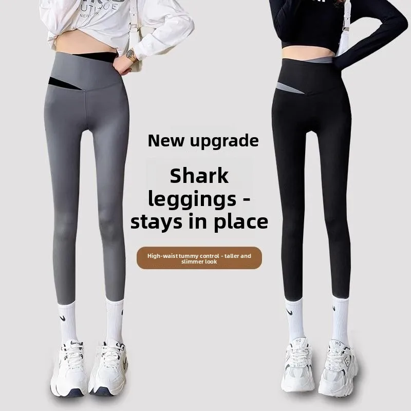 

Женские серые брюки-шарк с высокой талией для весны и осени, для активного отдыха, новинка 2026 года, для йоги и фитнеса, больших размеров, с эффектом утяжки живота, базовый слой
