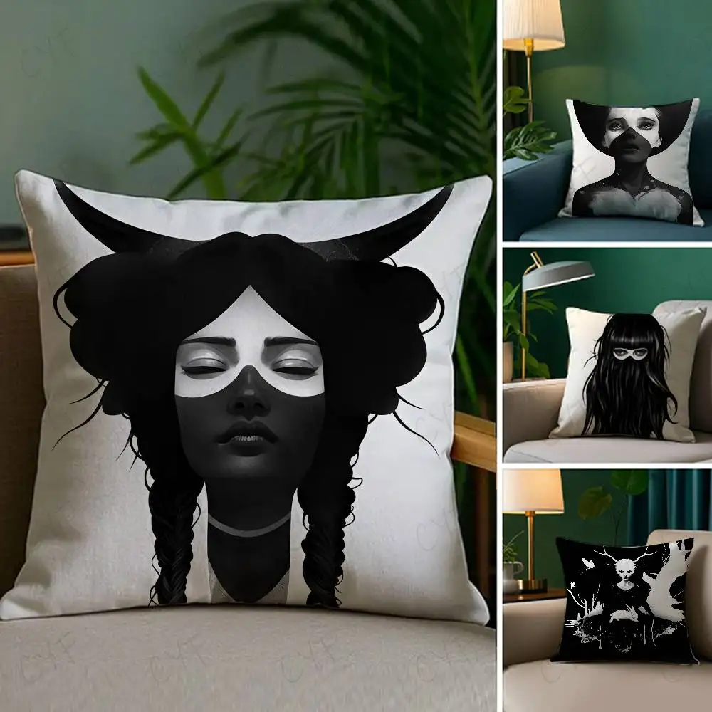 

New Black White Style Wonder Girl Pillow Case Custom Printed Brushed Fleece Pillow, Baby Skin-Touch, Eco-Friendly Dye-Sublimatio