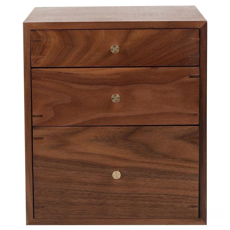 

Black walnut three-layer, multi-layer drawers, jewelry solid wood vanity case
