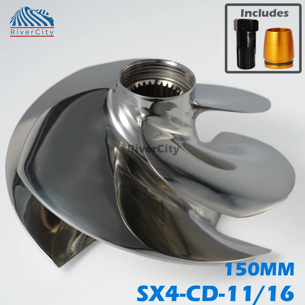 

Replaced Solas Fit Seadoo Jet Ski Impeller RXT-X GTX LIMITED 300 WAKE PRO RXT-230 /Wake Pro SX4-CD-11/16 4 Blades 161MM Impeller