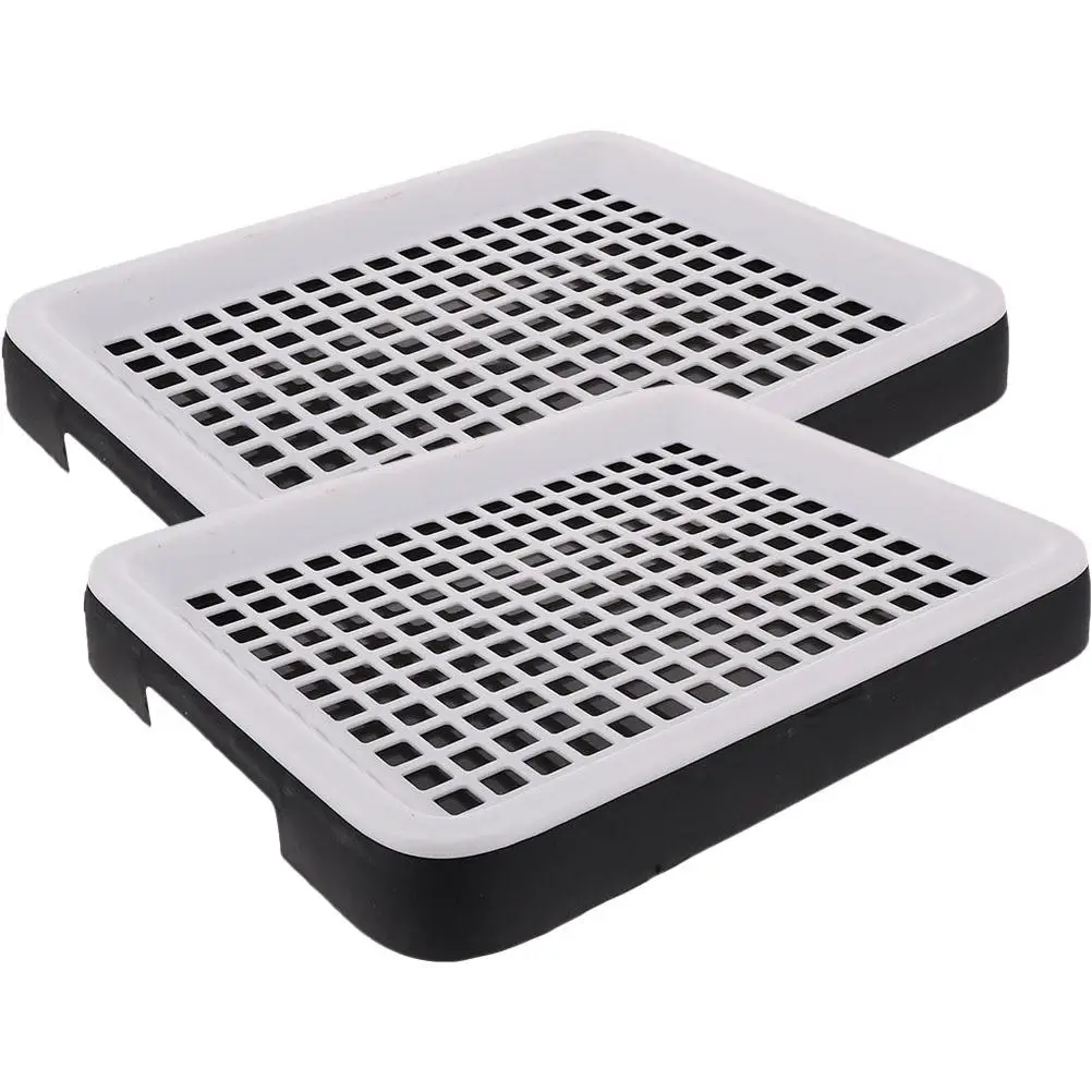

2 Pcs Pet Cleaning Supplies Rabbit Toilet Litter Tray Small Animal Double Layer Large Storage Premium Material Plastic Potty
