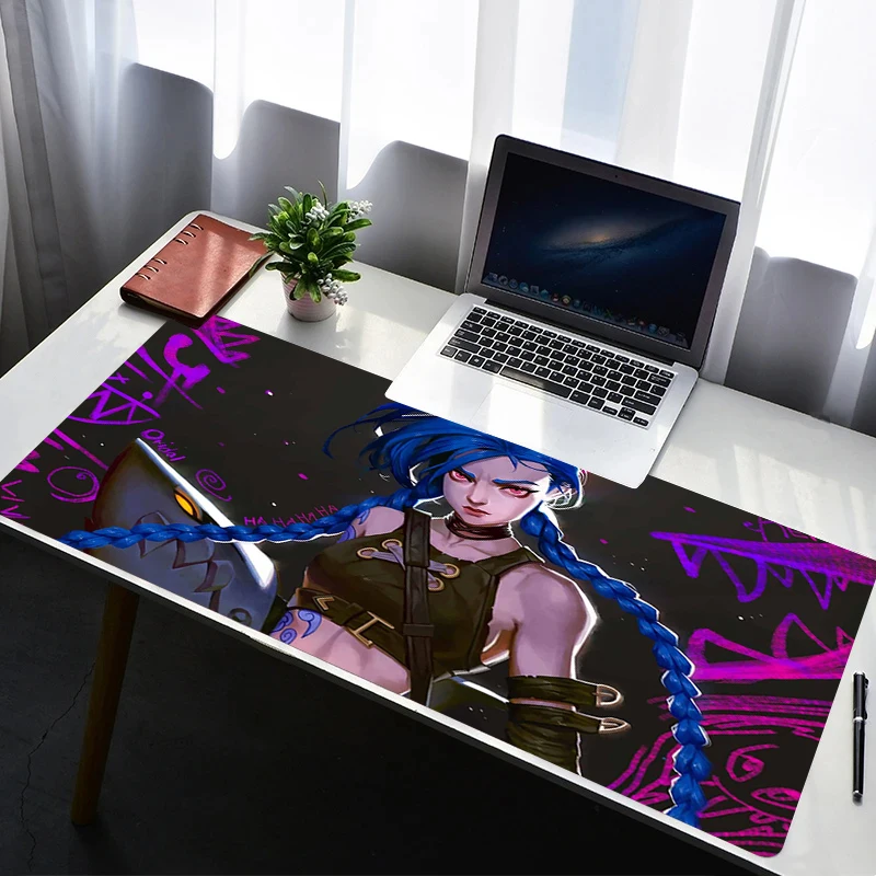 

Mouse Pad Laptop Non Slip Extended Desktop L-league of Legends Jinx Mouse Mat Rubber Keyboard Pad PC Gaming Accessories Mousepad