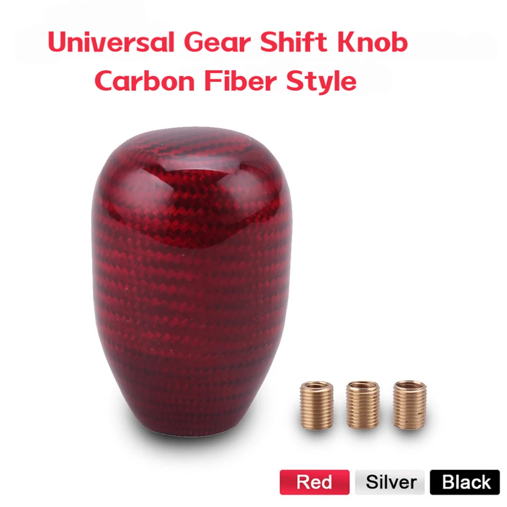 Universal Carbon Fiber Car Gear Shift Knob Manual Transmission Shifter Lever Knob Racing Auto Modification Parts Handle Knob