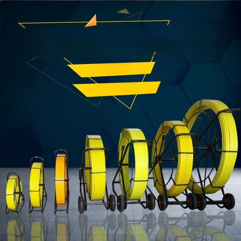 

Electrician Wire Threading Machine 5/6/8mm Fiberglass Wire Cable Running Rod Fish Tape Rodder Cable Unclogger Leader 50m