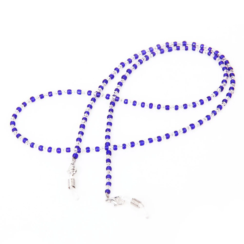 

60Cm 23.6Inch Crystal Beads Chain Neckchain Sunglasses Glasses Accessories Black Clear Steel Cable Rubber Adjustable Eyeglass