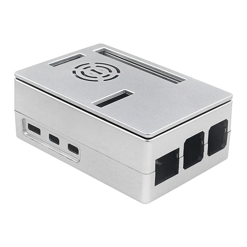 Raspberry Pi 5 carcasa ABS carcasa protectora plateada para Raspberry Pi 3,5 pantalla táctil opcional disipador de calor para Raspberry Pi 5
