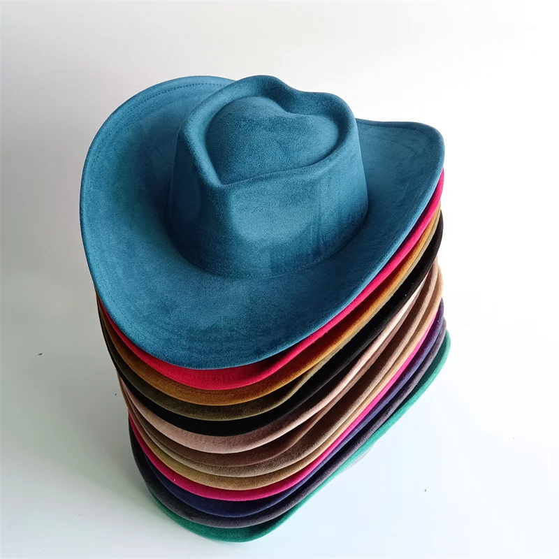 Couple's LOVE Suede Hat Cowboy Hat Western For Men's Gentleman Lady Jazz Cowgirl With Leather Wide Brim Cloche Church Sombrero