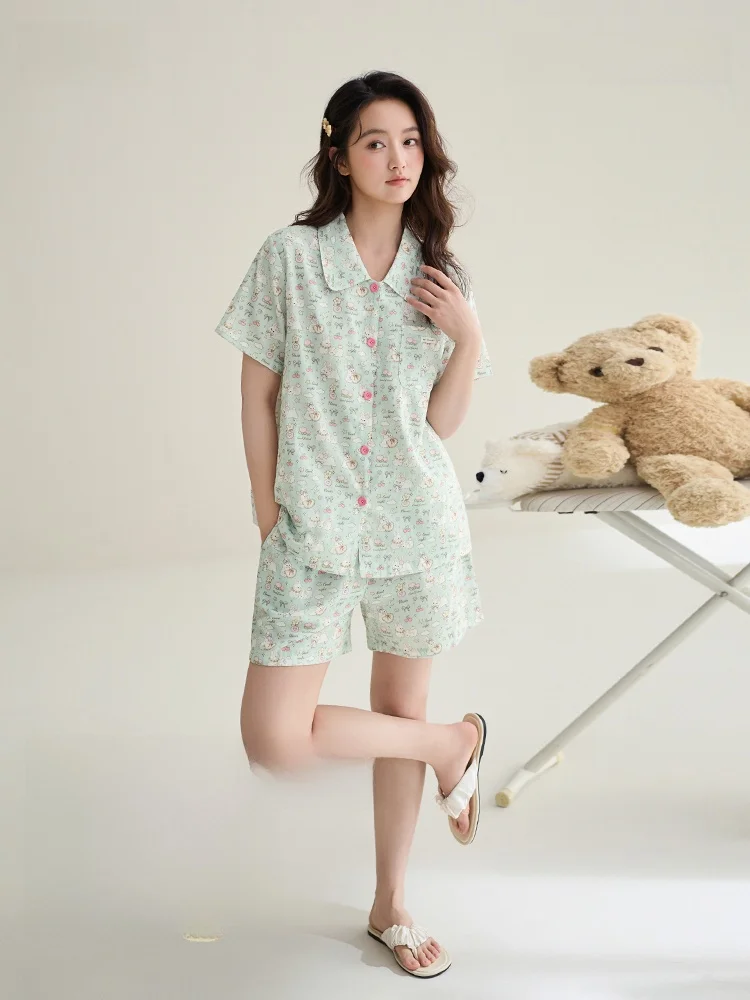 anziban-conjunto-de-ropa-de-dormir-de-algodon-puro-para-mujer-manga-corta-holgado-para-el-hogar-con-estampado-de-dibujos-animados-pantalones-cortos-ideal-para-verano