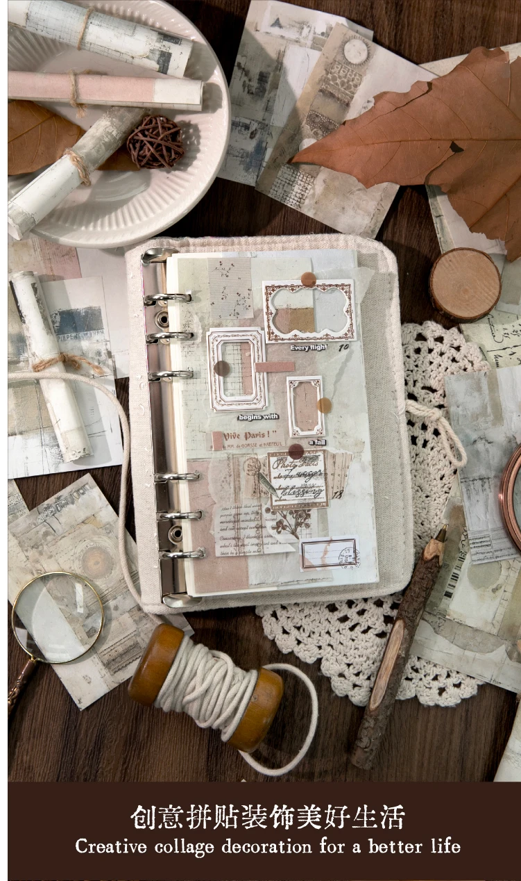 Journal GO 40 Stück Vintage Collage-Materialpapier für Planer Handgemachtes DIY Journaling Tagebuch Album Scrapbooking Hintergrundpapier – Detail 6