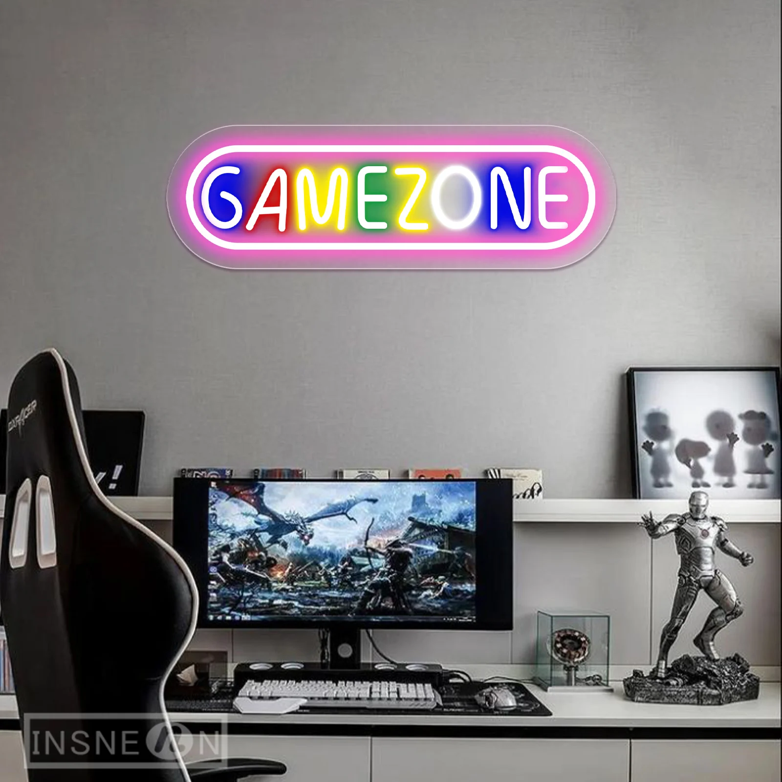 

Game Zone Neon Sign LED Signboards for Game Room Playstation Club Gamer Bedroom Wall Art Decor Light Teenager Gifts Neon lights