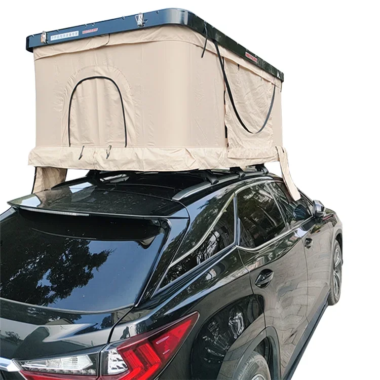 

Camping Aluminum Box Rooftop Car Roof Top Soft Shell 2 Person Car Roof Lightweight Pop up Rooftop Tent Hard Shell