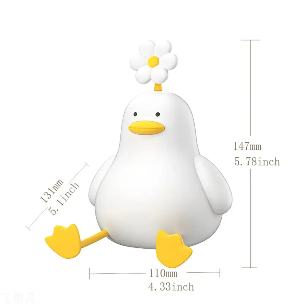 Led night light bonito pato usb recarregável nightlights silicone lâmpada interruptor de toque crianças quarto do miúdo decoração presente aniversário