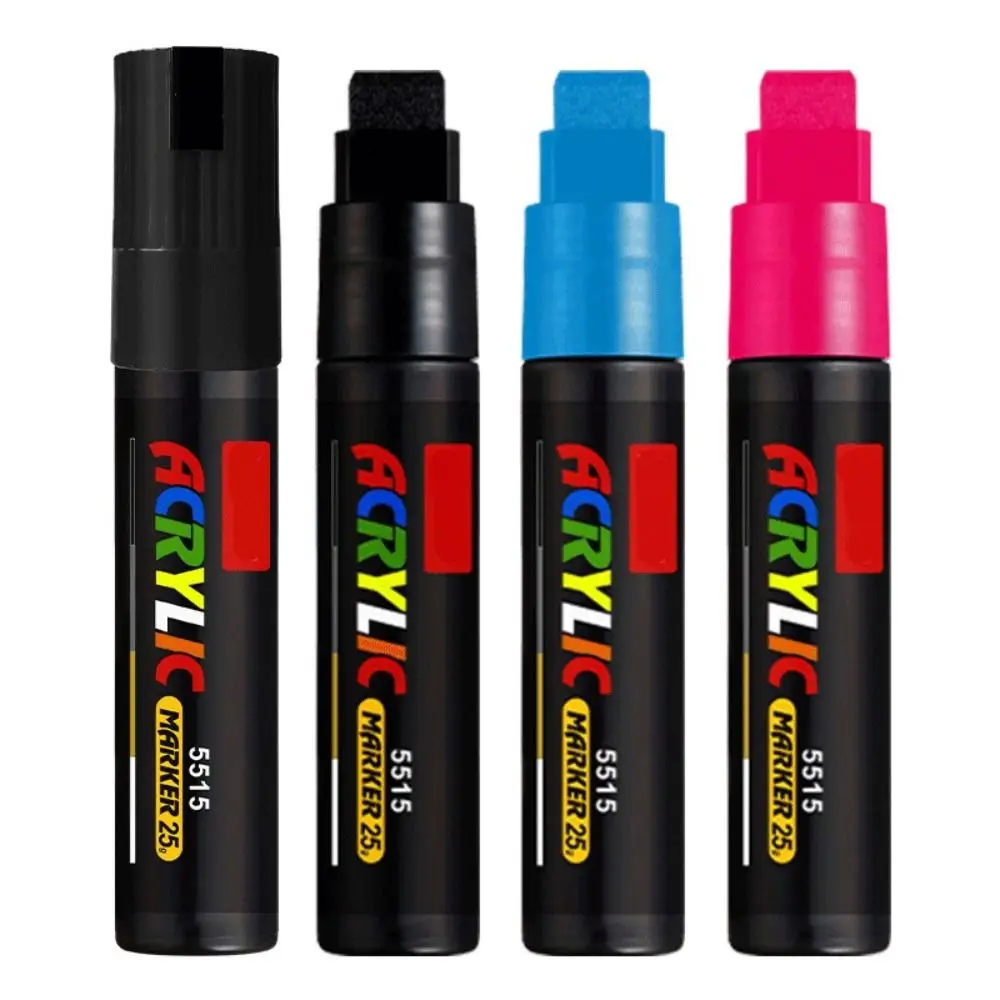 Large Capacity Acrylic Marker Pen 3 in 1 Pen Head 8MM/15MM Line Width Advertising Poster Markers Water-Based Ink Sunscreen