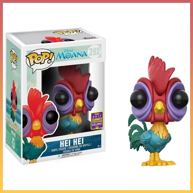 Moana Funko Pop Hei Hei Model Cartoon Figure Rooster Collectibles Toys Children Room Decorations Dolls New Year Gifts