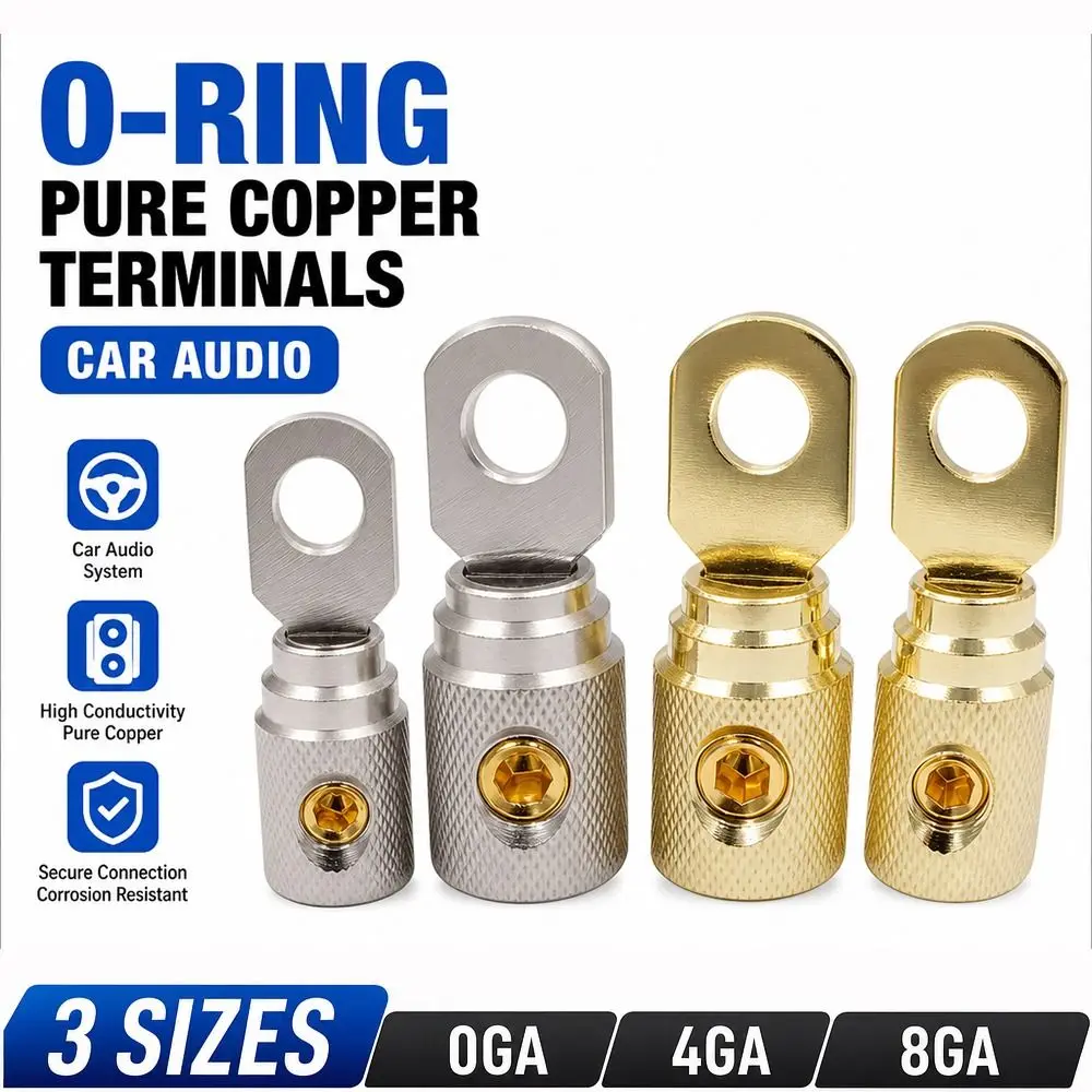 Durable O-Type Car Audio Connector 0GA 4GA 8GA Brass Power Supply Reducer Car Audio Modified Connector