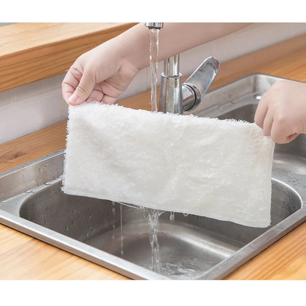 

3pcs Bamboo Fiber Dish Cloth Kitchen Cleaning Cloth High Absorbency Scratch-Free For Home Window Furniture Counter Use