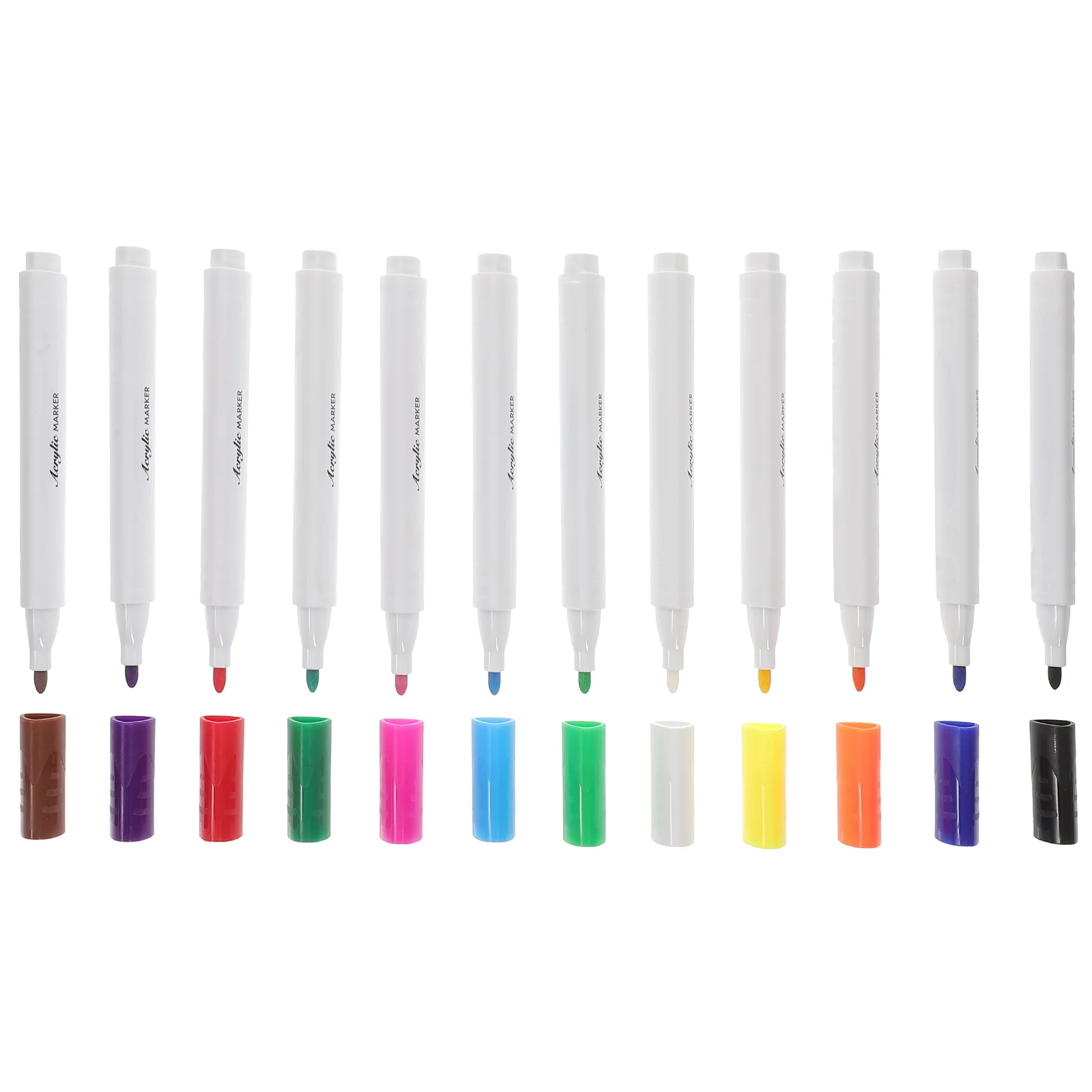 

12pcs Acrylic Paint Markers Fine Tip Painting Pens For Drawing Art Crafts Scrapbooking Art Supplies Adults Beginners