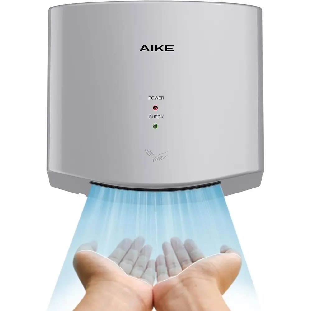 

AIKE Air Wiper Compact Hand Dryer 110V 1400W Silver (with 2 Pin Plug) el AK2630S