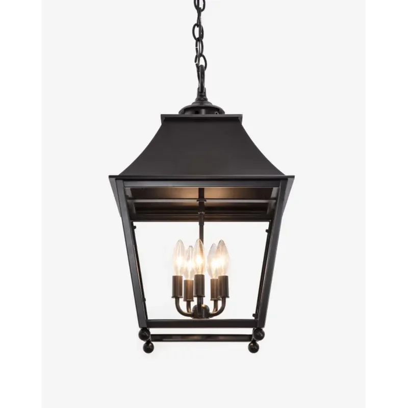 Modern American Rustic Vintage Style Pipe Table Pendant Lamp Villa Living Restaurant Bronze Clear Glass Indoor Hanging Light