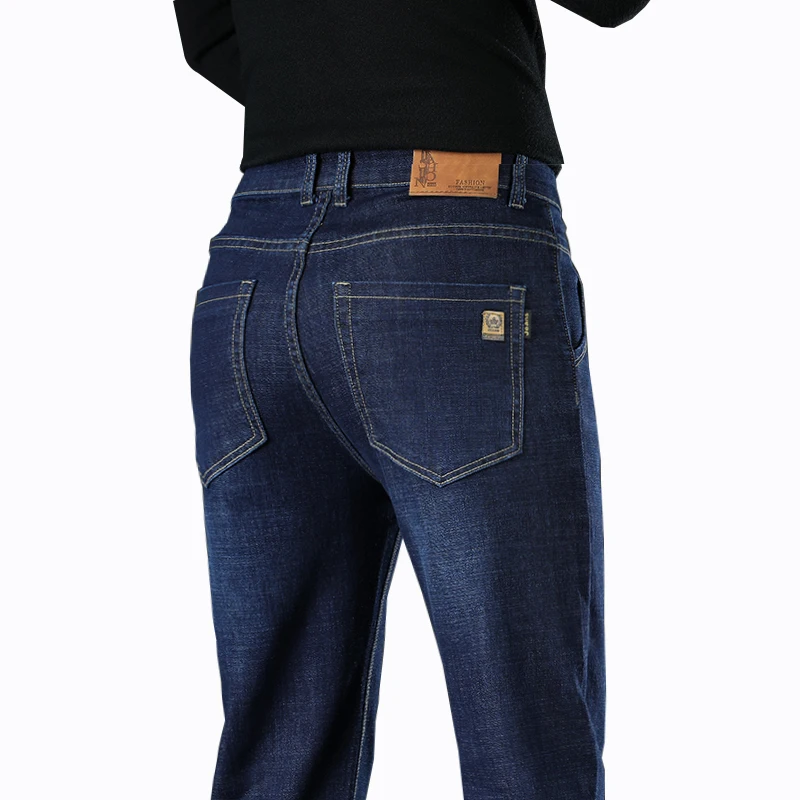 Jean bleu noir pour homme, pantalon en denim, style classique, mode d'affaires, pur, slim, décontracté, marque