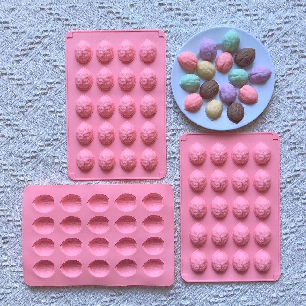 

3 шт., 20 шт., силиконовая форма в форме грецкого ореха для DIY шоколадных конфет, пудингов, десертов, тортов, украшений и выпечки печенья