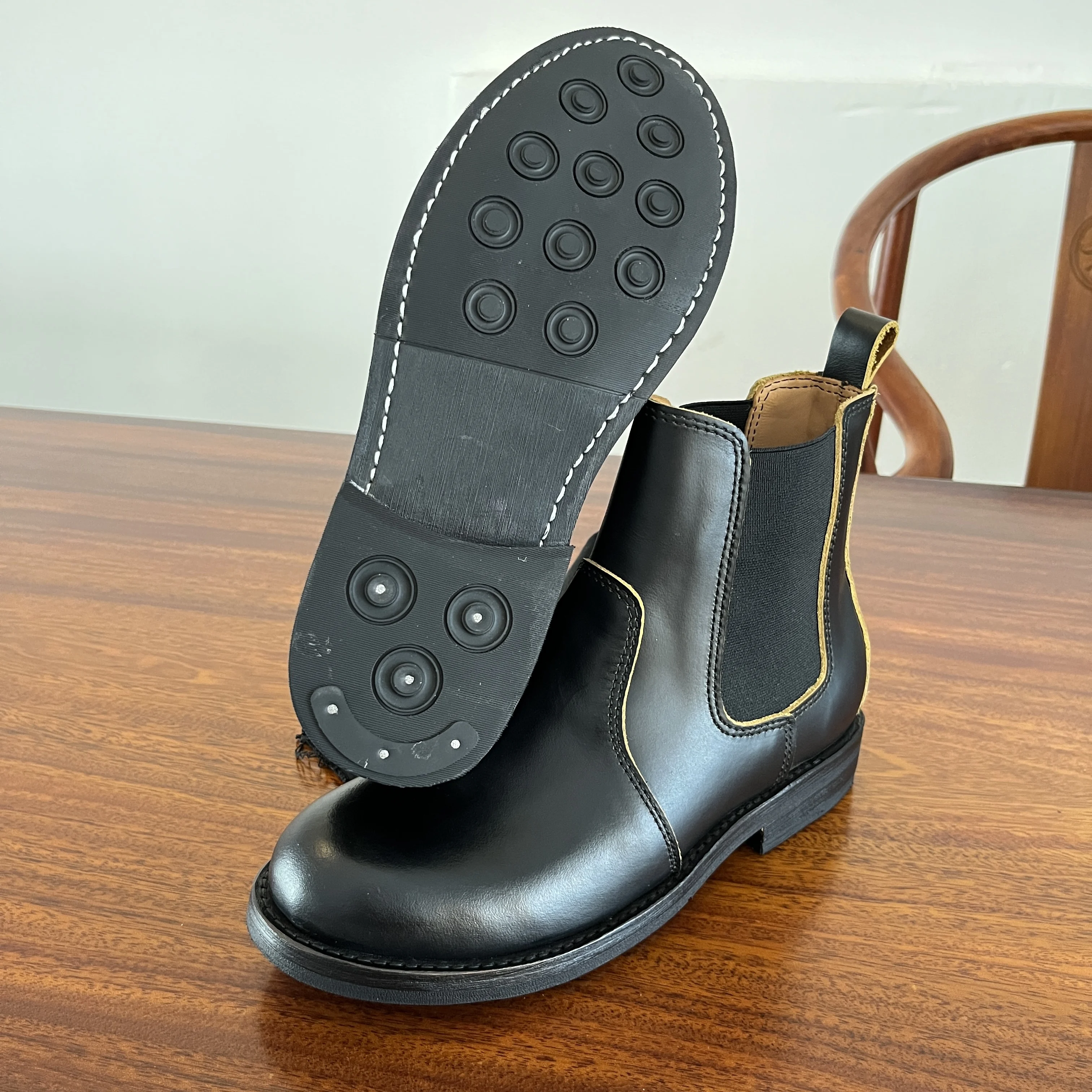 NONE C66 RockCanRoll Echtes italienisches Rindsleder, handgefertigt, rahmengenähte Beatle-Chelsea-Stiefel von Goodyear, volle Größe 35–52, Superqualität 4
